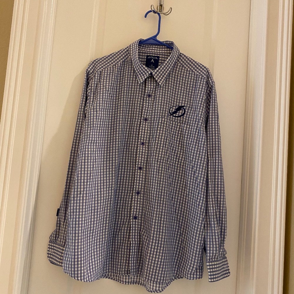 Tampa Bay Lightning button front shirt mens XL